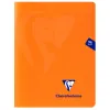 Cahier piqué clairefontaine mimesys couverture polypropylène a5+ 17x22cm 96 pages 90g réglure séyès coloris orange