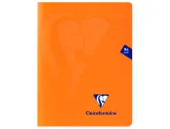 Cahier piqué clairefontaine mimesys couverture polypropylène a5+ 17x22cm 96 pages 90g réglure séyès coloris orange