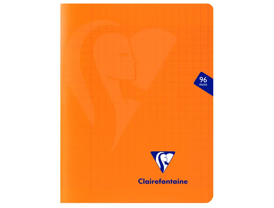 Cahier piqué clairefontaine mimesys couverture polypropylène a5+ 17x22cm 96 pages 90g réglure séyès coloris orange