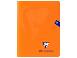 Cahier piqué clairefontaine mimesys couverture polypropylène a5+ 17x22cm 96 pages 90g réglure séyès coloris orange
