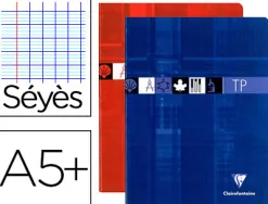 Cahier piqué clairefontaine travaux pratiques papier vélin velouté a5+ 17x22cm 80 pages 40 séyès/40 unies 90g