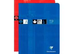 Cahier piqué clairefontaine travaux pratiques papier vélin velouté a5+ 17x22cm 80 pages 40 séyès/40 unies 90g