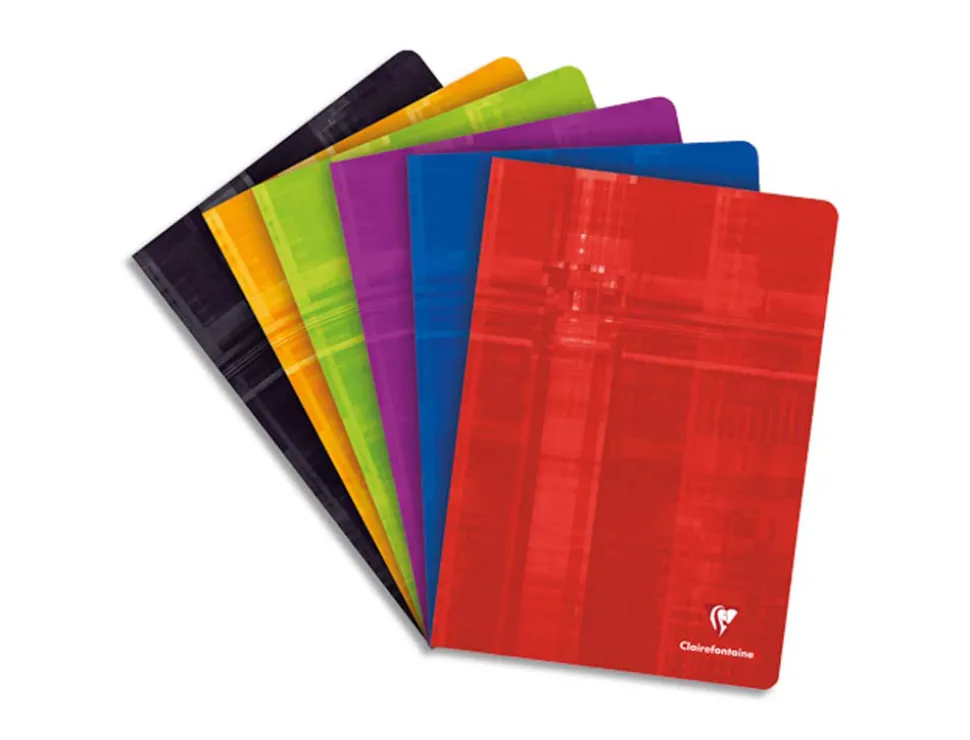 Cahier piqué clairefontaine papier vélin velouté couverture pelliculée a4 21x29,7cm 96 pages 90g séyès