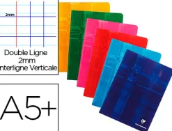 Cahier piqué clairefontaine écriture pour enfants a5+ 17x22cm 32 pages 90g double ligne 2mm marge