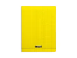 Cahier piqué clairefontaine couverture polypropylène transparente a4+ 24x32cm 96 pages 90g séyès coloris jaune