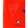 Cahier piqué clairefontaine mimesys couverture polypropylène a5+ 17x22cm 96 pages 90g réglure séyès coloris rouge