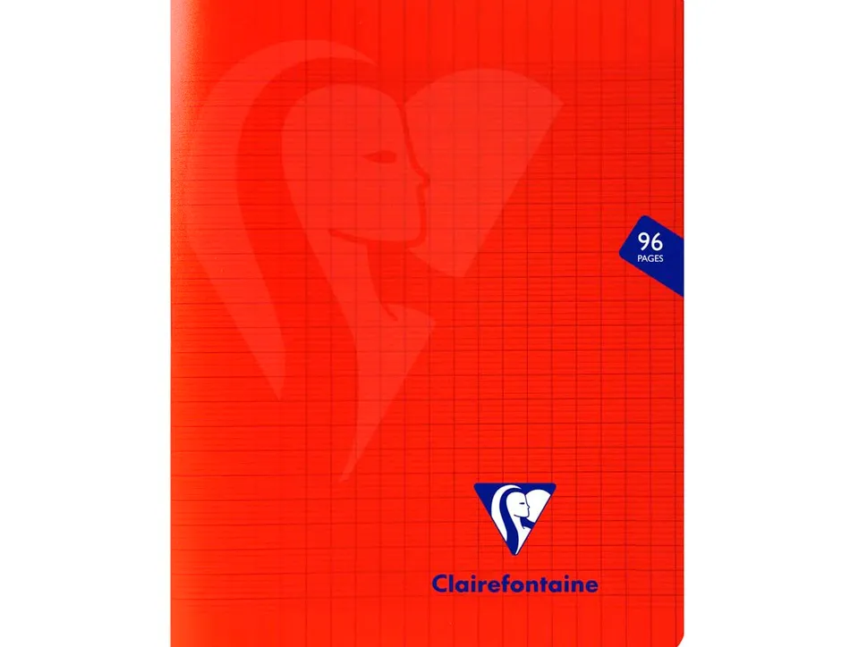 Cahier piqué clairefontaine mimesys couverture polypropylène a5+ 17x22cm 96 pages 90g réglure séyès coloris rouge
