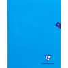 Cahier piqué clairefontaine mimesys couverture polypropylène a4+ 24x32cm 96 pages 90g réglure séyès coloris bleu
