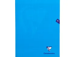 Cahier piqué clairefontaine mimesys couverture polypropylène a4+ 24x32cm 96 pages 90g réglure séyès coloris bleu