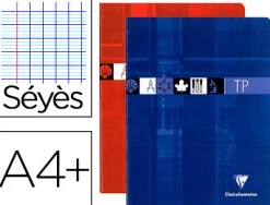 Cahier piqué clairefontaine travaux pratiques papier vélin velouté a4+ 24x32cm 64 pages 32 séyès/32 unies 90g