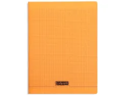 Cahier piqué clairefontaine couverture polypropylène transparente a4+ 24x32cm 96 pages 90g séyès coloris orange