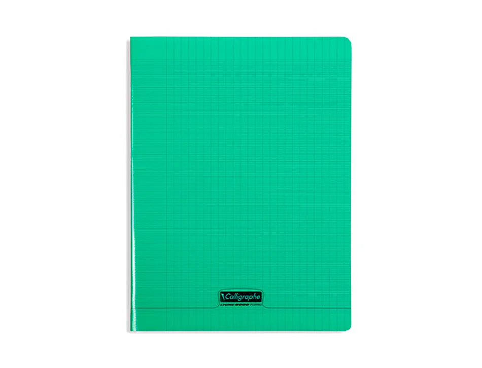 Cahier piqué clairefontaine couverture polypropylène transparente a4+ 24x32cm 96 pages 90g séyès coloris vert