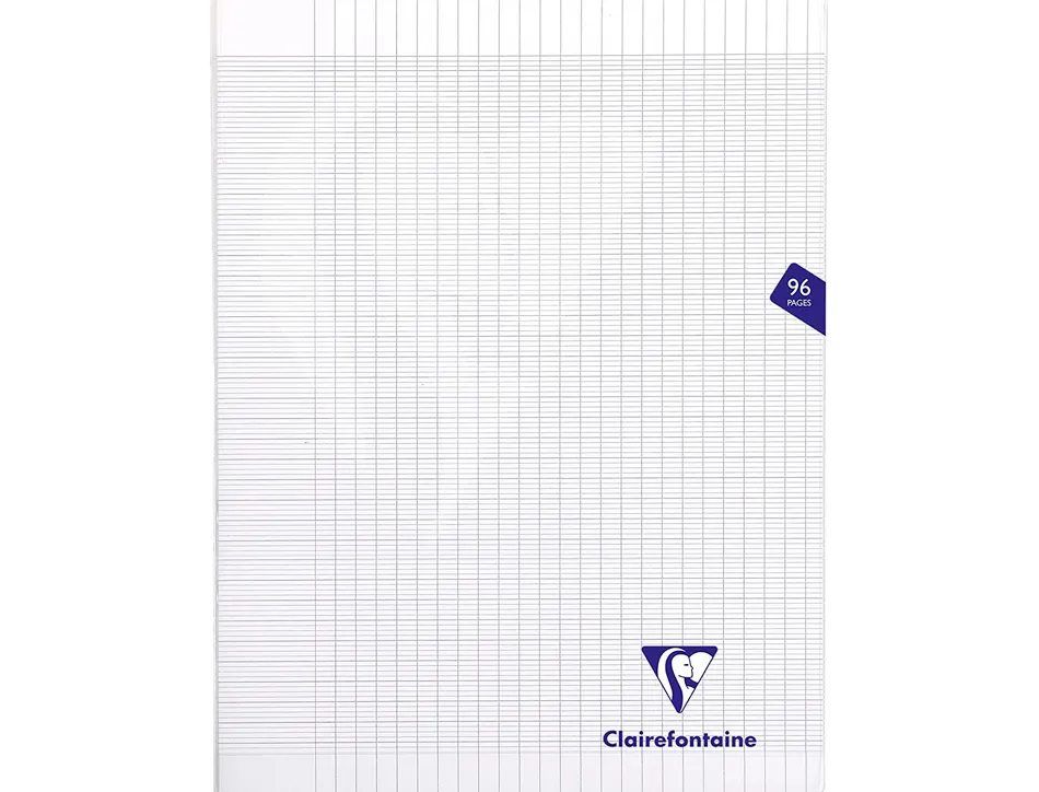 Cahier piqué clairefontaine mimesys couverture polypropylène a4+ 24x32cm 96 pages 90g réglure séyès incolore