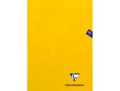Cahier piqué clairefontaine mimesys couverture polypropylène a4 21x29,7cm 96 pages 90g réglure séyès coloris jaune