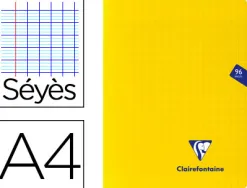 Cahier piqué clairefontaine mimesys couverture polypropylène a4 21x29,7cm 96 pages 90g réglure séyès coloris jaune