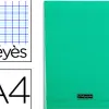 Cahier piqué clairefontaine couverture polypropylène transparente a4 21x29,7cm 96 pages 90g séyès coloris vert