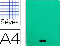 Cahier piqué clairefontaine couverture polypropylène transparente a4 21x29,7cm 96 pages 90g séyès coloris vert