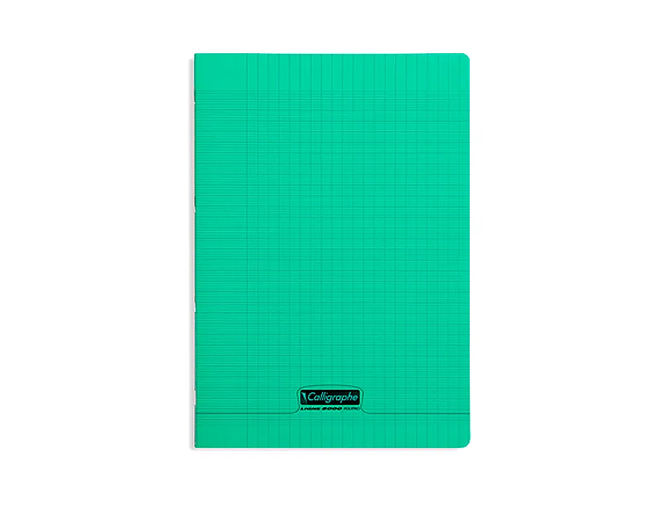 Cahier piqué clairefontaine couverture polypropylène transparente a4 21x29,7cm 96 pages 90g séyès coloris vert
