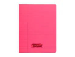 Cahier piqué clairefontaine couverture polypropylène transparente a5+ 17x22cm 96 pages 90g séyès coloris rouge