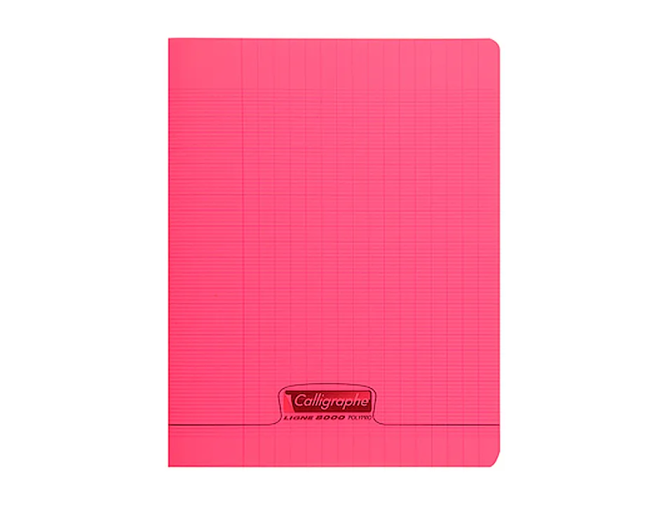 Cahier piqué clairefontaine couverture polypropylène transparente a5+ 17x22cm 96 pages 90g séyès coloris rouge