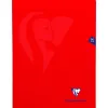 Cahier piqué clairefontaine mimesys couverture polypropylène a4+ 24x32cm 96 pages 90g réglure séyès coloris rouge
