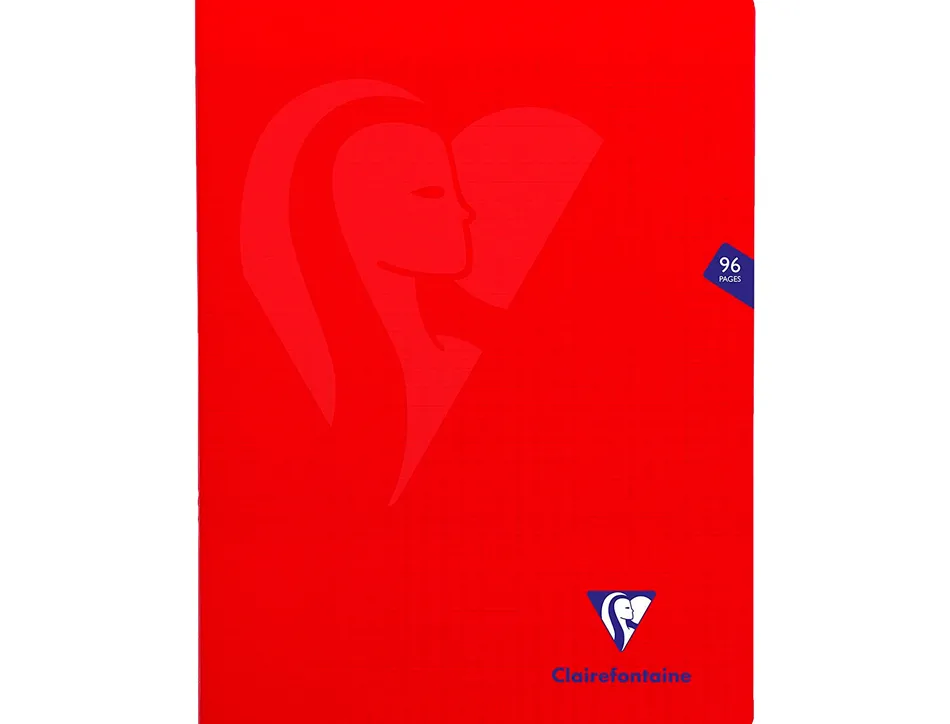 Cahier piqué clairefontaine mimesys couverture polypropylène a4+ 24x32cm 96 pages 90g réglure séyès coloris rouge