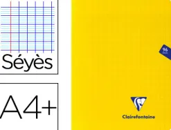 Cahier piqué clairefontaine mimesys couverture polypropylène a4+ 24x32cm 96 pages 90g réglure séyès coloris jaune