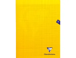 Cahier piqué clairefontaine mimesys couverture polypropylène a4+ 24x32cm 96 pages 90g réglure séyès coloris jaune