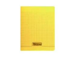 Cahier piqué clairefontaine couverture polypropylène transparente a5+ 17x22cm 96 pages 90g séyès coloris jaune