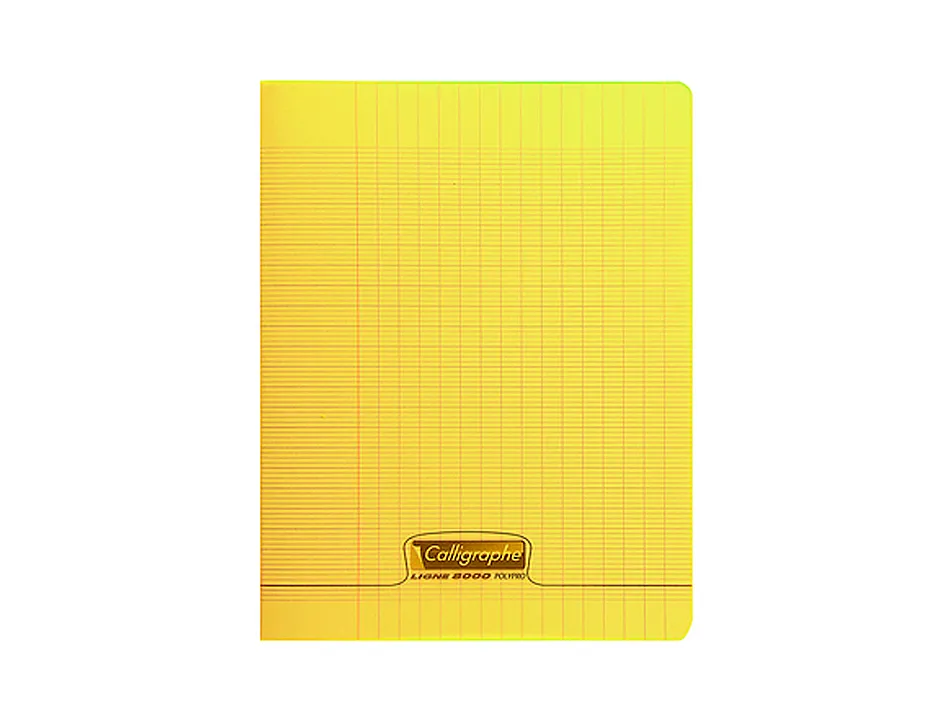 Cahier piqué clairefontaine couverture polypropylène transparente a5+ 17x22cm 96 pages 90g séyès coloris jaune