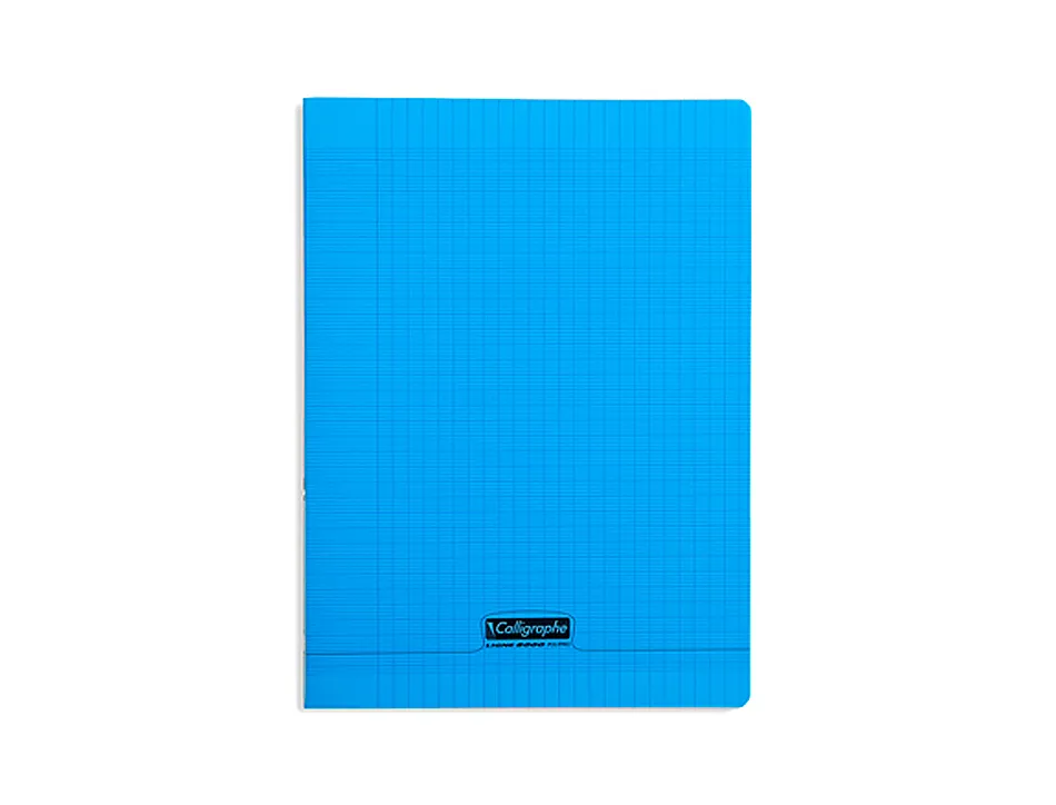 Cahier piqué clairefontaine couverture polypropylène transparente a4+ 24x32cm 96 pages 90g séyès coloris bleu