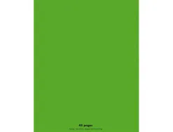 Cahier piqué conquérant classique couverture polypropylène rigide transparente a4+ 24x32cm 48 pages 90g séyès vert