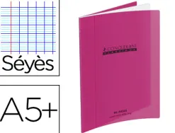 Cahier piqué conquérant classique couverture polypropylène rigide transparente a5+ 17x22cm 32 pages 90g séyès violet
