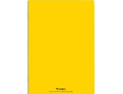 Cahier piqué conquérant classique couverture polypropylène rigide transparente a4+ 24x32cm 96 pages 90g séyès jaune