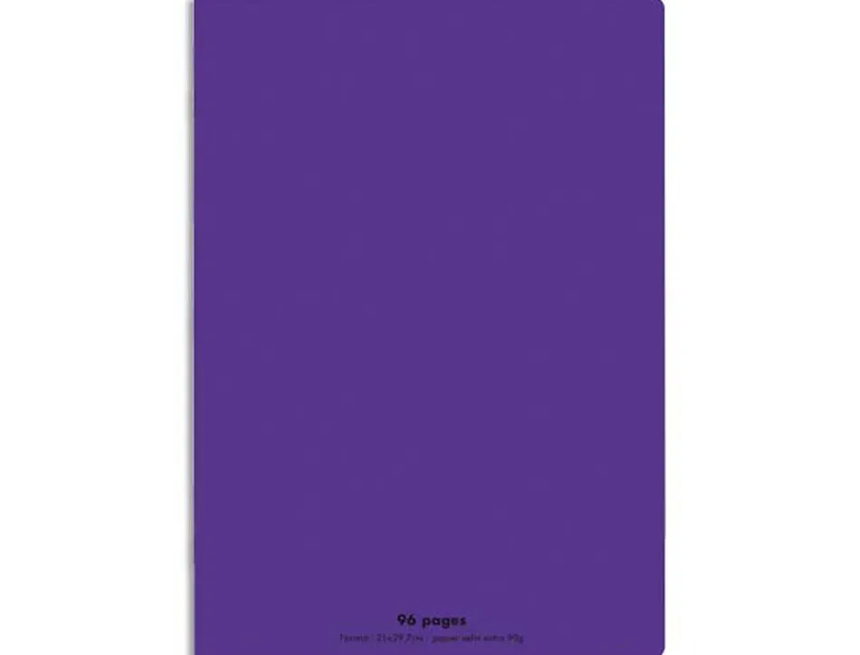 Cahier piqué conquérant classique couverture polypropylène rigide transparente a4 21x29,7cm 96 pages 90g séyès violet