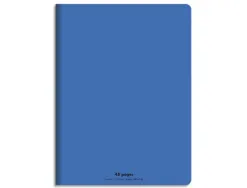 Cahier piqué conquérant classique couverture polypropylène rigide transparente a5+ 17x22cm 48 pages 90g séyès bleu