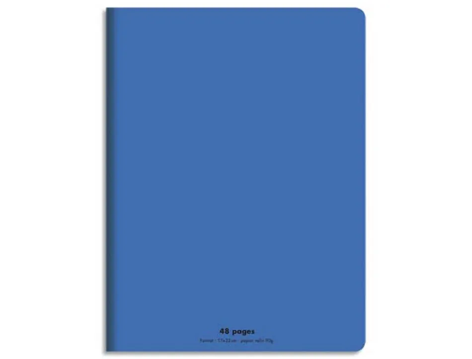 Cahier piqué conquérant classique couverture polypropylène rigide transparente a5+ 17x22cm 48 pages 90g séyès bleu