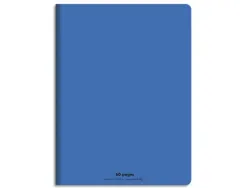 Cahier piqué conquérant classique couverture polypropylène rigide transparente 17x22cm 60 pages 90g séyès coloris bleu