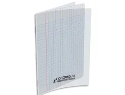 Cahier piqué conquérant classique couverture polypropylène rigide transparente a5+ 17x22cm 48 pages 90g séyès
