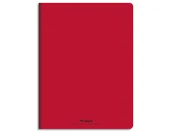 Cahier piqué conquérant classique couverture polypropylène rigide transparente a5+ 17x22cm 48 pages 90g séyès rouge