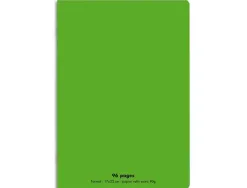 Cahier piqué conquérant classique couverture polypropylène rigide transparente a5+ 17x22cm 96 pages 90g séyès vert