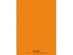 Cahier piqué conquérant classique couverture polypropylène rigide transparente a5+ 17x22cm 96 pages 90g séyès orange