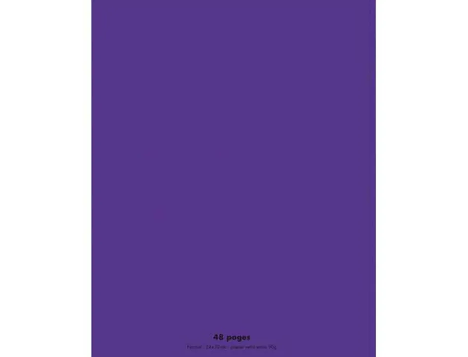 Cahier piqué conquérant classique couverture polypropylène rigide transparent a4+ 24x32cm 48 pages 90g séyès violet
