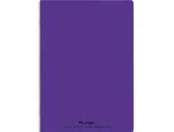 Cahier piqué conquérant classique couverture polypropylène rigide transparente a5+ 17x22cm 96 pages 90g séyès violet