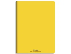 Cahier piqué conquérant classique couverture polypropylène rigide transparente a5+ 17x22cm 48 pages 90g séyès jaune