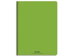 Cahier piqué conquérant classique couverture polypropylène rigide transparente 17x22cm 60 pages 90g séyès coloris vert