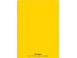 Cahier piqué conquérant classique couverture polypropylène rigide transparente a5+ 17x22cm 96 pages 90g séyès jaune