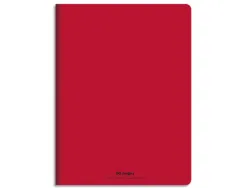 Cahier piqué conquérant classique couverture polypropylène rigide transparente a5+ 17x22cm 60 pages 90g séyès rouge