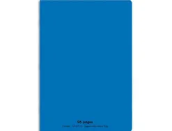 Cahier piqué conquérant classique couverture polypropylène rigide transparente 17x22cm 96 pages 90g séyès coloris bleu