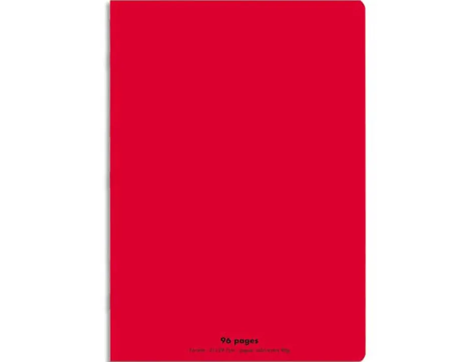 Cahier piqué conquérant classique couverture polypropylène rigide transparente a4 21x29,7cm 96 pages 90g séyès rouge